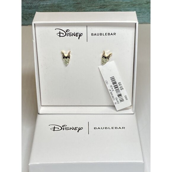 Disney X Baublebar Villain Maleficent Mini Pave Rhinestone Stud Earrings NIB! - Picture 2 of 4